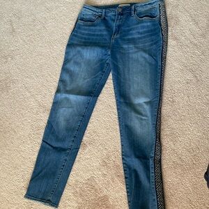 Driftwood Jackie high rise skinny with detail side seam, med wash size 30